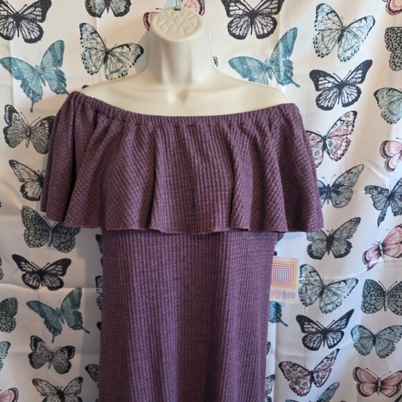LuLaRoe Plum Ruffle Cici Dress NWT - Picture 5 of 8